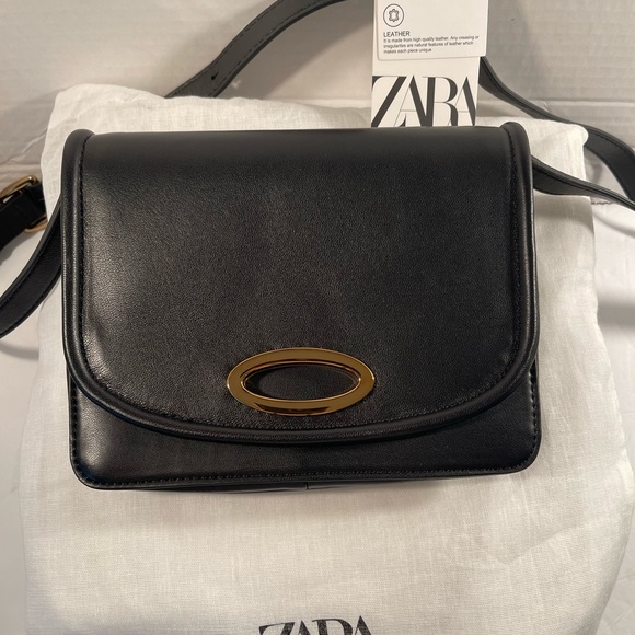 NWT Zara Leather Crossbody Bag - Picture 8 of 15